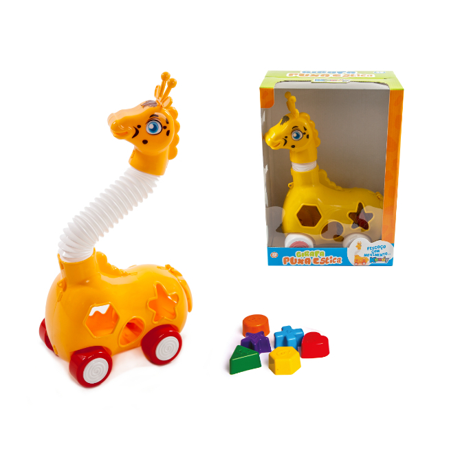 Girafa Puxa Estica Pescoço Brinquedo Pedagógica Para O Desenvolvimento Infantil Com Peças de Encaixe e Rodinha QUEENSHOP em Oferta na Shopee