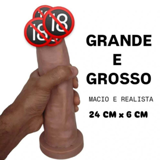 Pênis Grande Grosso Cabeçudo Torpedo Macio Realísta 24 x 6 cm SEX SHOP em Oferta na Shopee