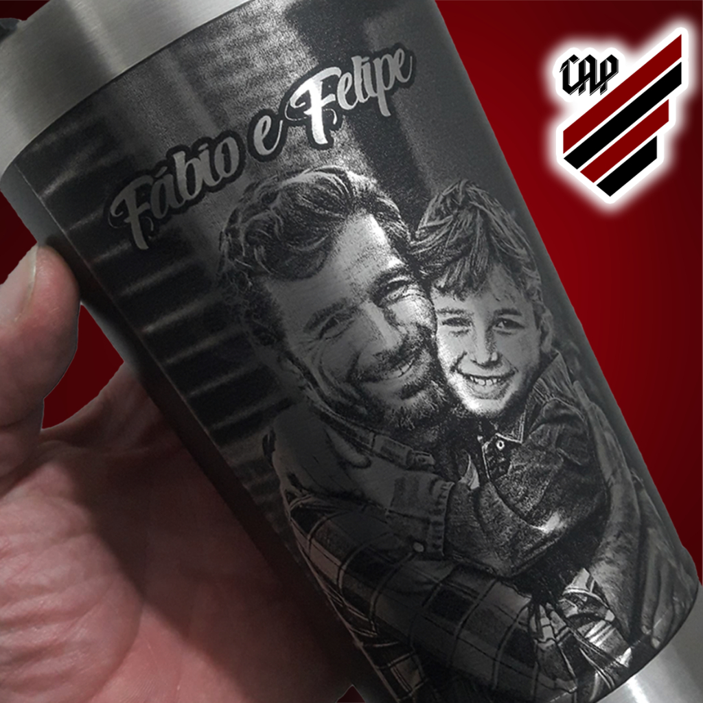 Copo Térmico Personalizado Com Sua Foto Gravado a Laser Presente Dia dos Pais Fotografia Garrafa
