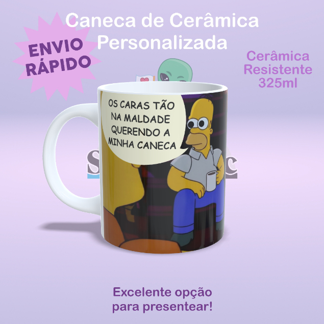 Caneca personalizada Meme Homer na nóia Homer noiado