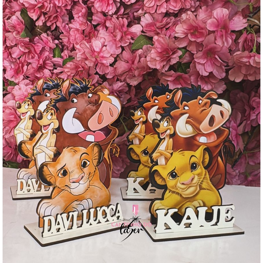 Rei Leão e aquarela Lembrancinhas Centro de mesa  Hakuna Matata Personalizado com nome para aniversário festa infantil
