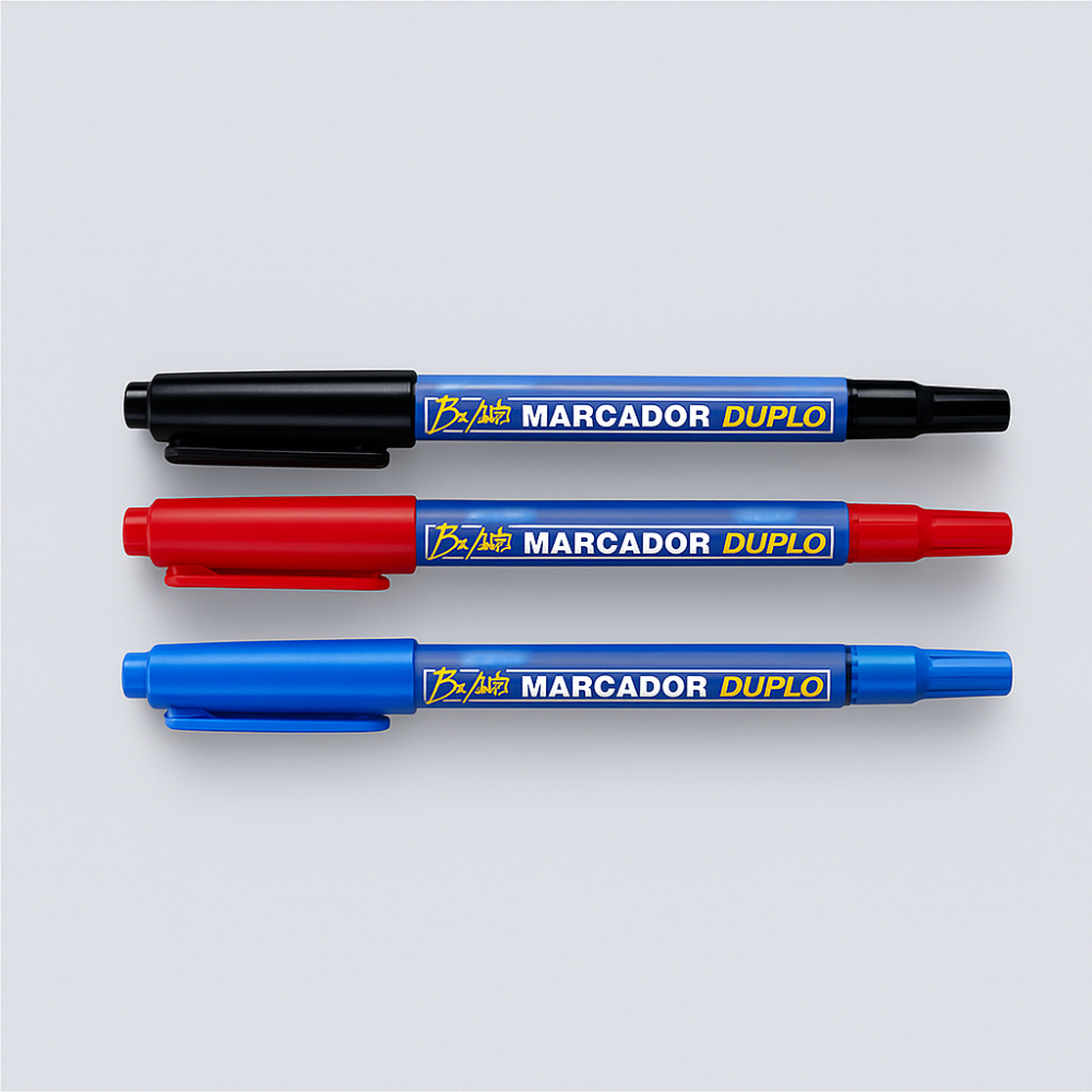 Kit Caneta Permanente Ponta Dupla Marcador Retroprojetor CD/DVD Plastico Metal 0.4mm e Grossa 2mm em Oferta na Shopee