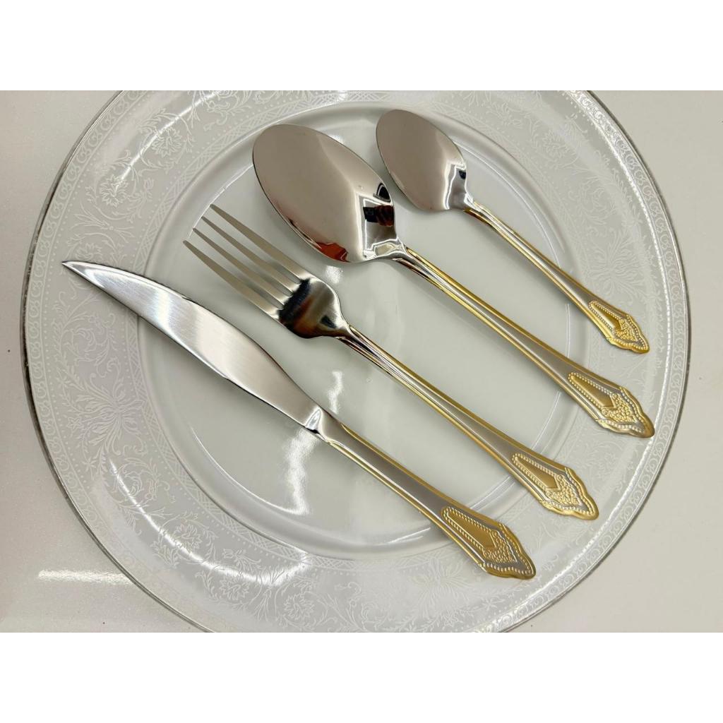 JOGO DE TALHERES FACA, GARFO, COLHER - 24 PEÇAS