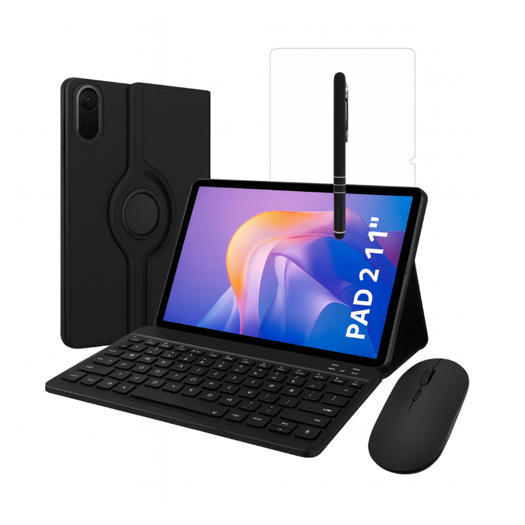 Imagem Kit Completo Capa Giratória Teclado Mouse Película Caneta Para Xiaomi Redmi Pad 2 11 Polegadas