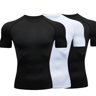 KIT 3 Camisas De Compressão Rash Guard LISA Manga Curta Treino Ginástica Camiseta Esportiva JiuJitsu