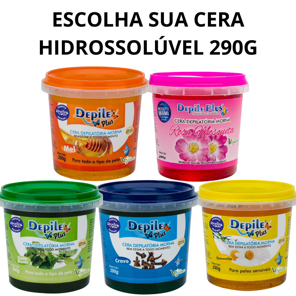 Cera Depilatória Hidrossolúvel 290g Depile Plus (Escolha a sua)