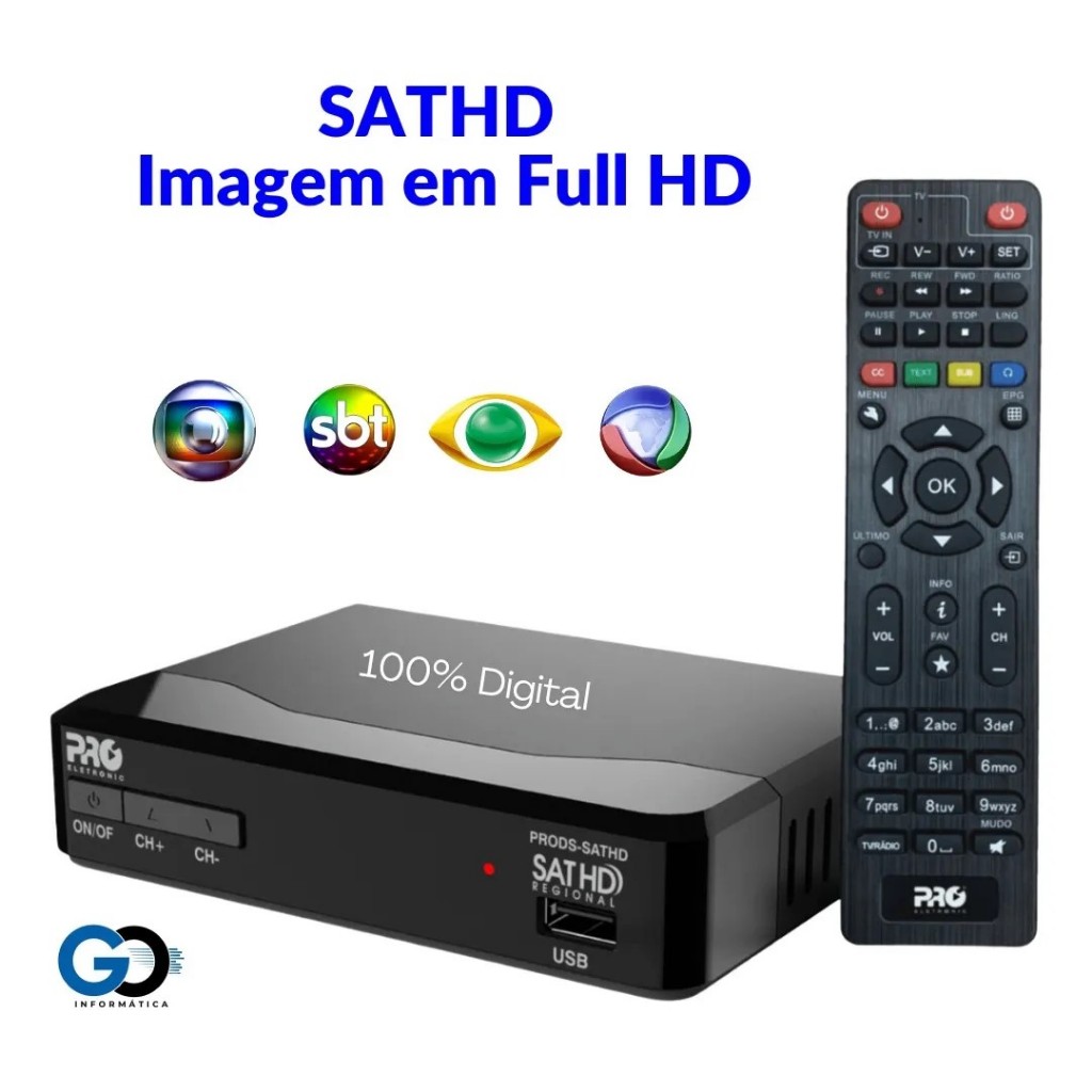 Receptor Antena Parabólica Digital Hd - Proeletronic Sathd