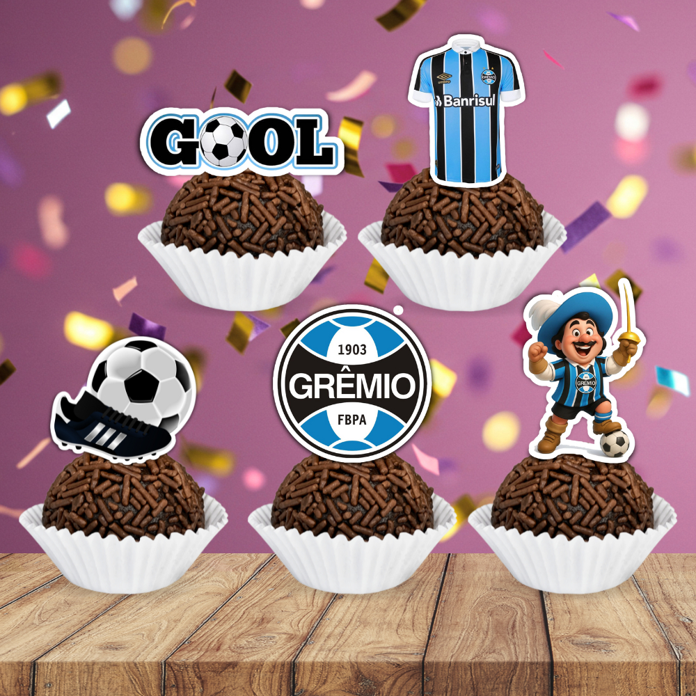 Toppers Tags Docinhos Brigadeiro Doces Time Grêmio Personalizados Futebol em Oferta na Shopee