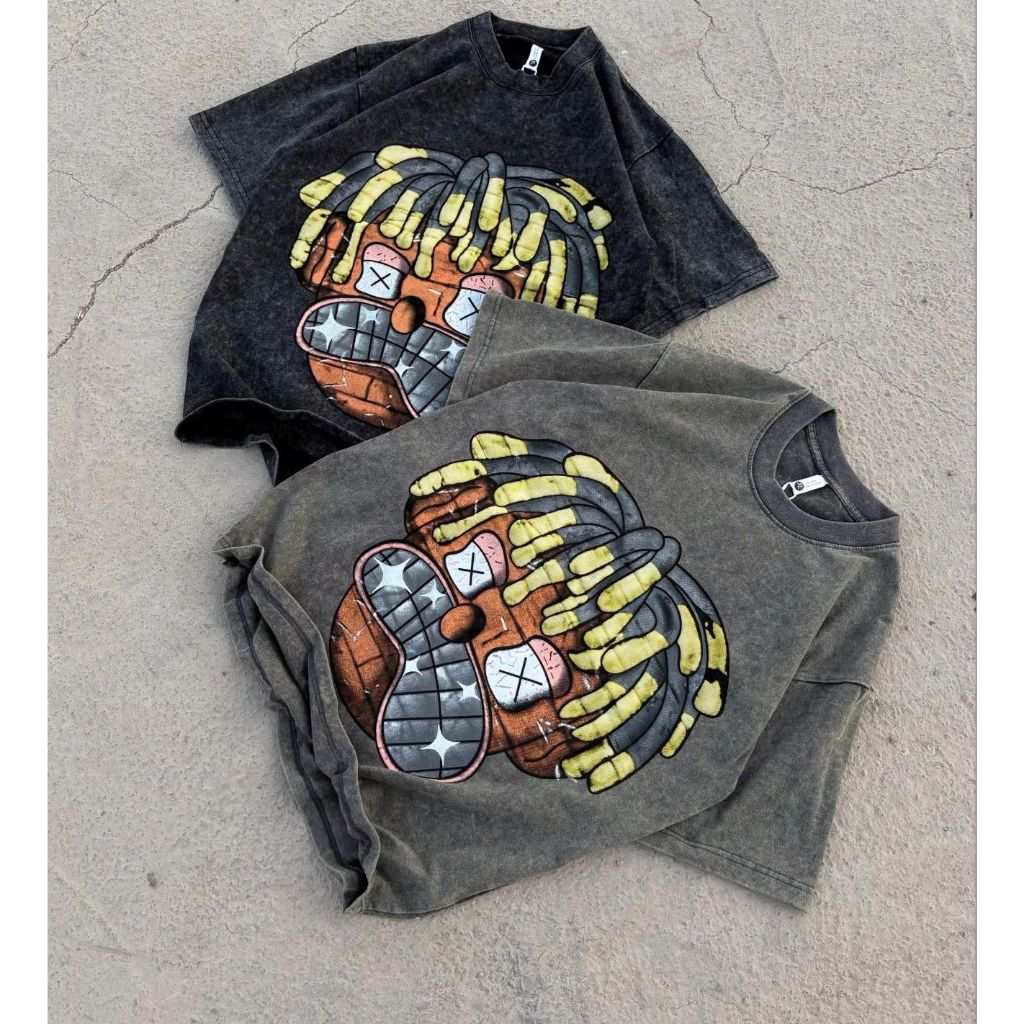 Camiseta oversized Homer Kaws Aftersoul stone streetwear unissex plus size algodão