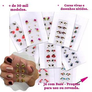 Adesivos de Unhas modelos 3d artesanal Atacado e Revenda Desenho de Luxo Decoração de Unha + Brinde em Oferta na Shopee