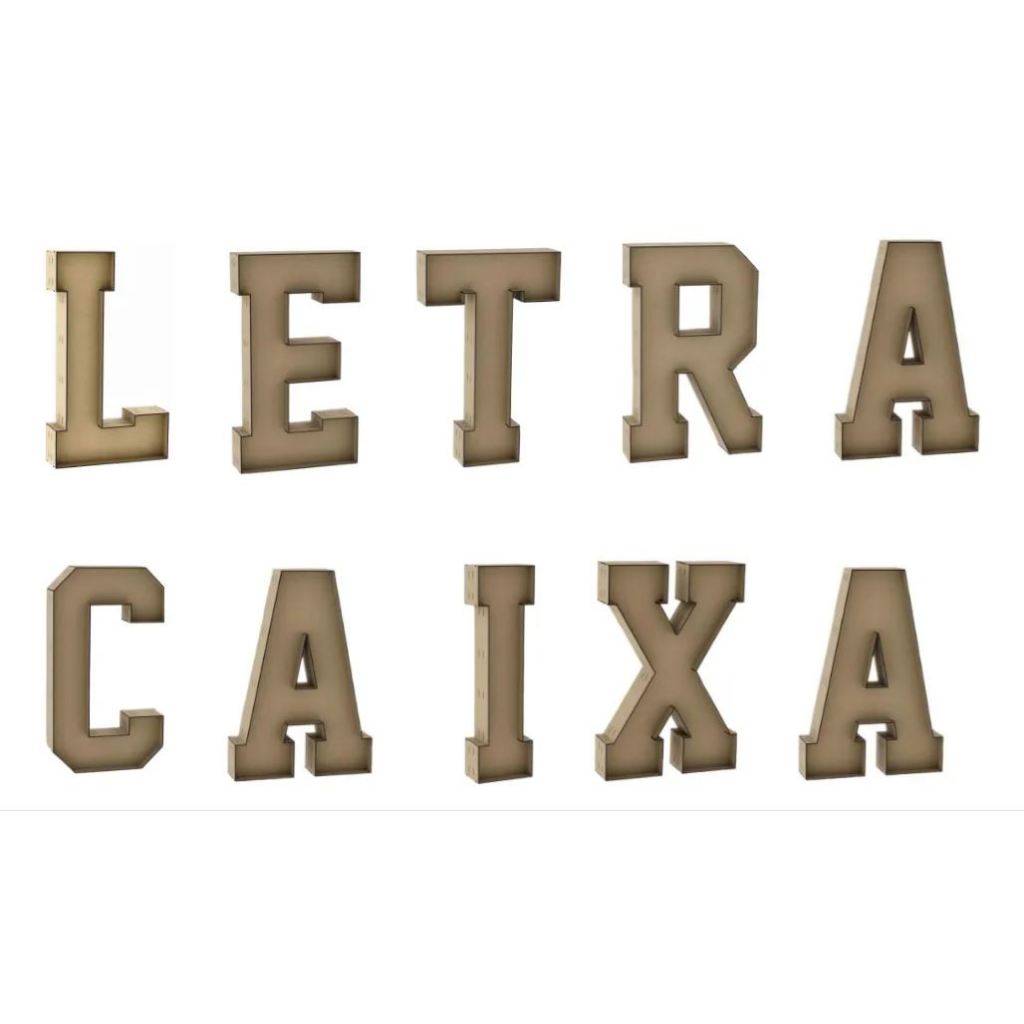Kit 2 Letra Caixa 100cm Altura Decoração Festa Casamento Formatura Igreja Batismo Chá Revelação