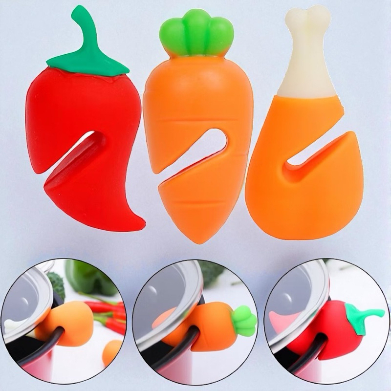 Suporte para Tampas Tira Vapor de Panelas em Silicone para Borda de Panela - Unidade