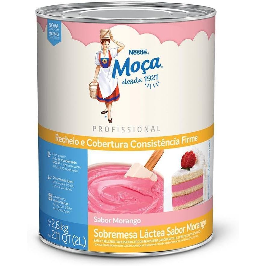Recheio Nestlé Moça morango 2,6KG em Oferta na Shopee