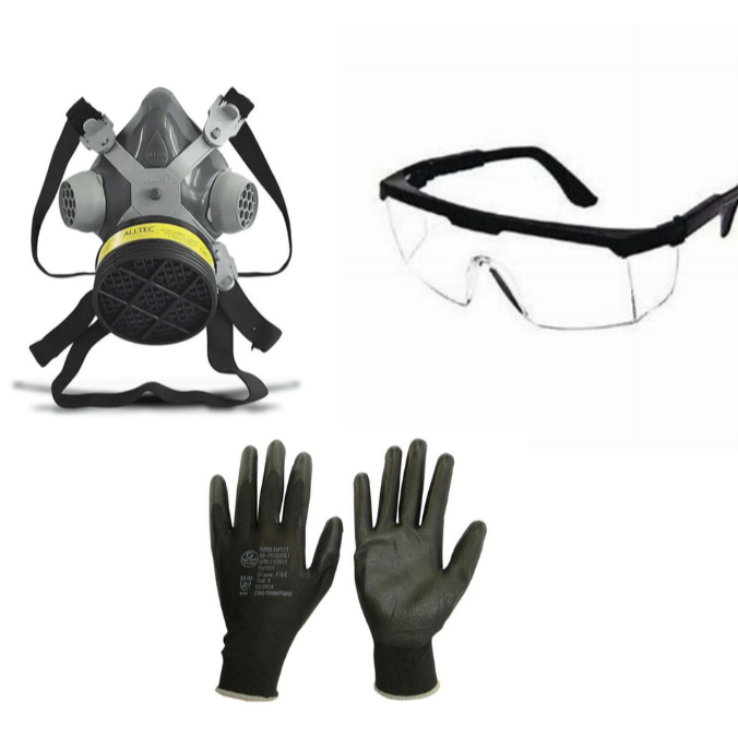 Kit Respirador 1/4 Facial 2001 Altec Luva Tatil SS1003 Multitato Oculos Sobrepor Protecao em Oferta na Shopee