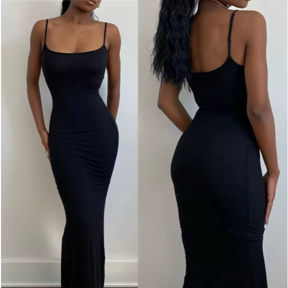 Vestido Longo de Alça Colado Caimento Cherry Sexy A PRONTA ENTREGA