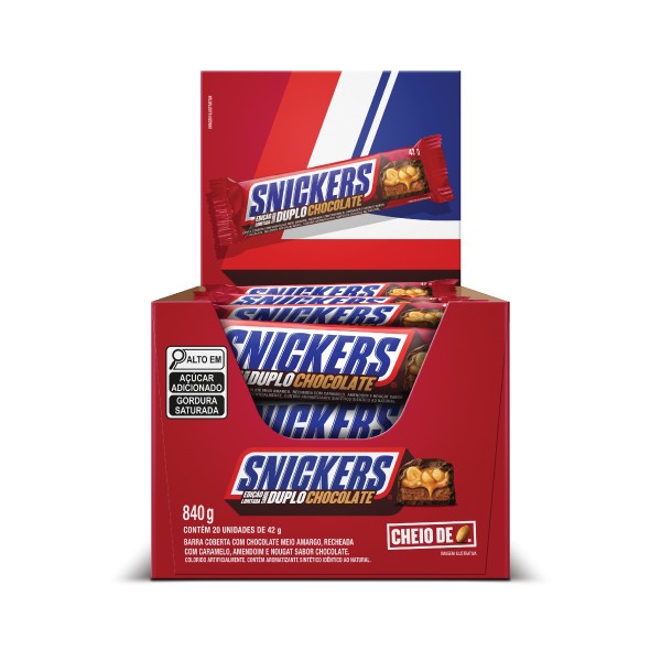 Detalhes do Chocolate Snickers Duplo Chocolate 20 Unidades De 42g