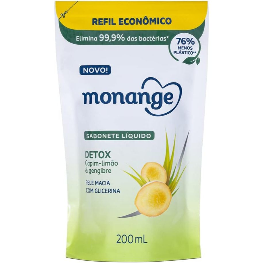 Sabonete Líquido Monange Detox Refil 200ml