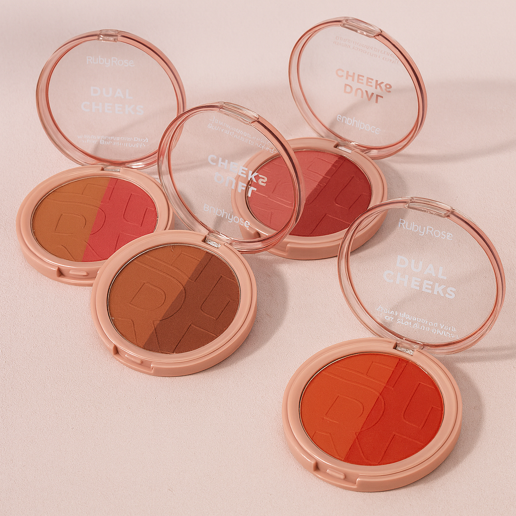 Blush Compacto Duo Dual Cheeks RUBY ROSE - Linha Rosa
