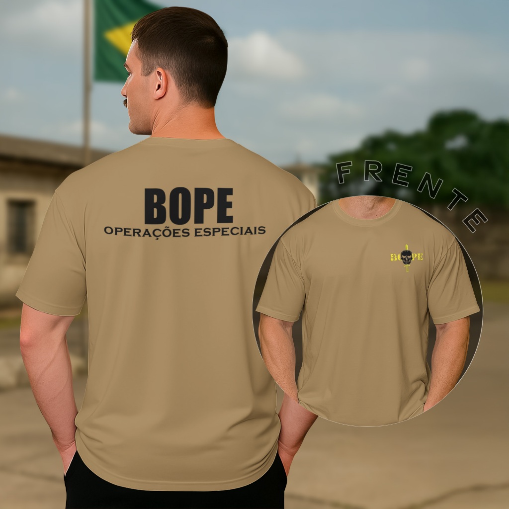 Camiseta BOPE Tropa de Elite Camisa Militar RJ Streetwear Operações Especiais Batalhão Algodão
