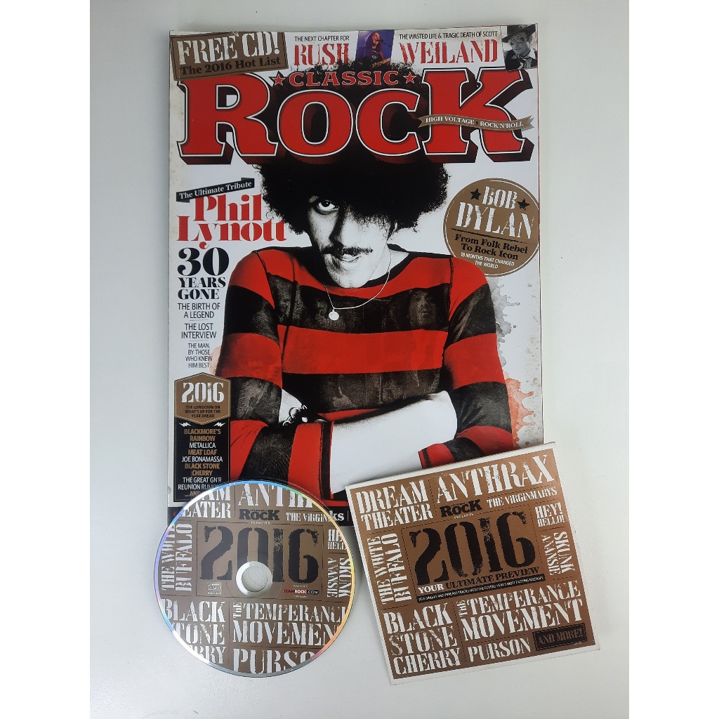 Revista Classic Rock C/cd Importada Phil Lynott, Bob Dylan 2016 Rara