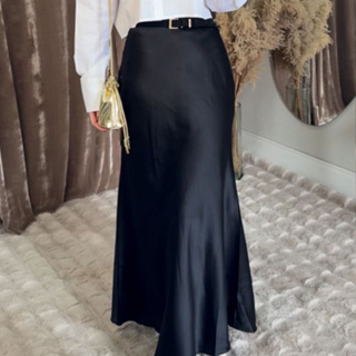 Saia Cetim Elegante Longa Feminina Moda Evangélica Casual Básica Cintura Alta P M G GG em Oferta na Shopee