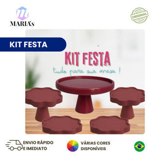 KIT MESA COM 1 BOLEIRA REDONDA + 2 PORTA DOCE FLOR + 2 BANDEJA FLOR PARA DECORAÇÃO ANIVERSARIO FESTA em Oferta na Shopee