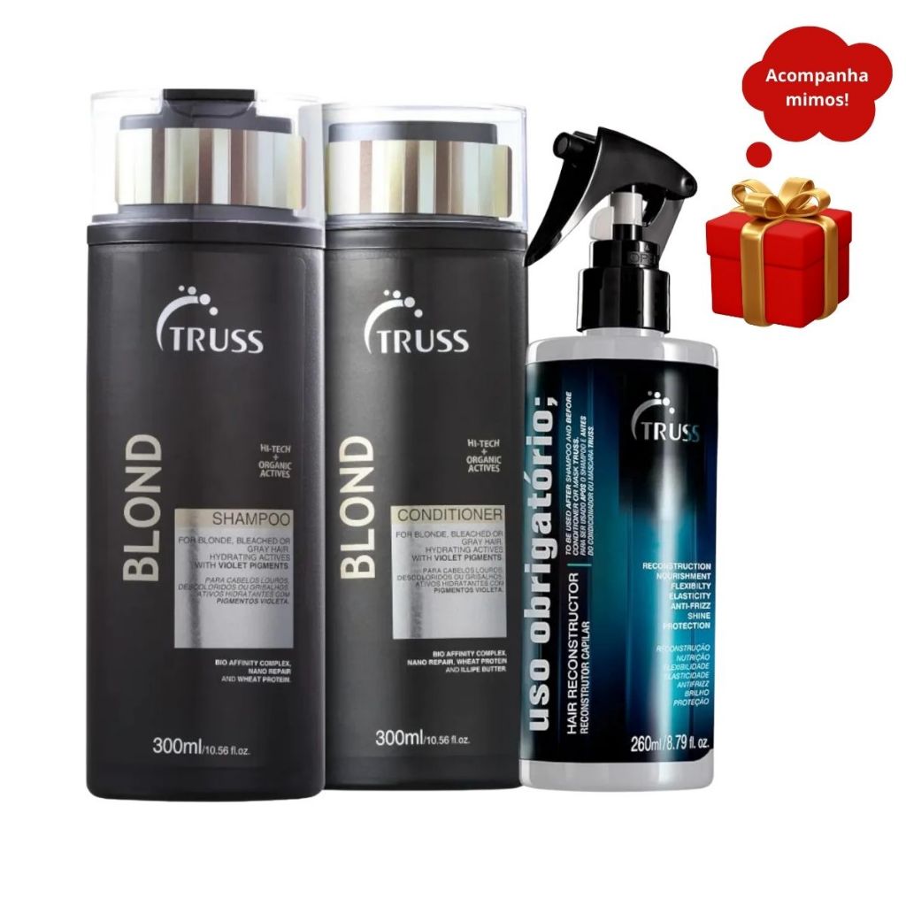 Truss Blond Shampoo e Condicionador  300ml + Uso Obrigatório  260ml