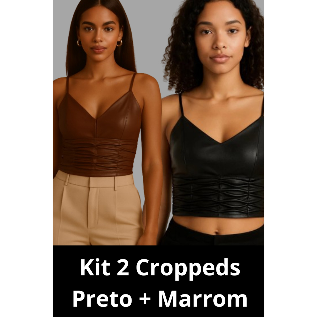 Cropped Couro Marrom: Onde Comprar | BuscaProdutos
