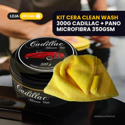 Kit Cera Cleaner Carnaúba 300g e Pano Microfibra 40cmx60cm Profissional Cadillac