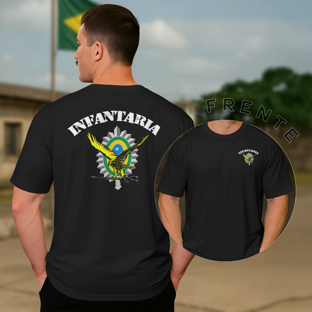 Camiseta Exército Infantaria Brasileira Camisa Militar EB Estilo Exército Urbano Algodão em Oferta na Shopee