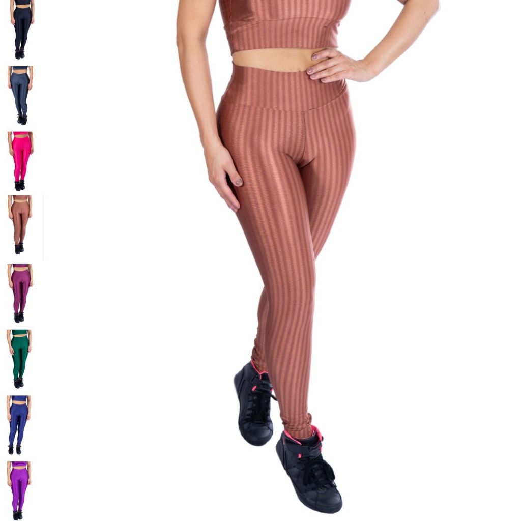 Calça de Academia Legging Feminina Fitness Cirre 3D Cós Reto LLEVO