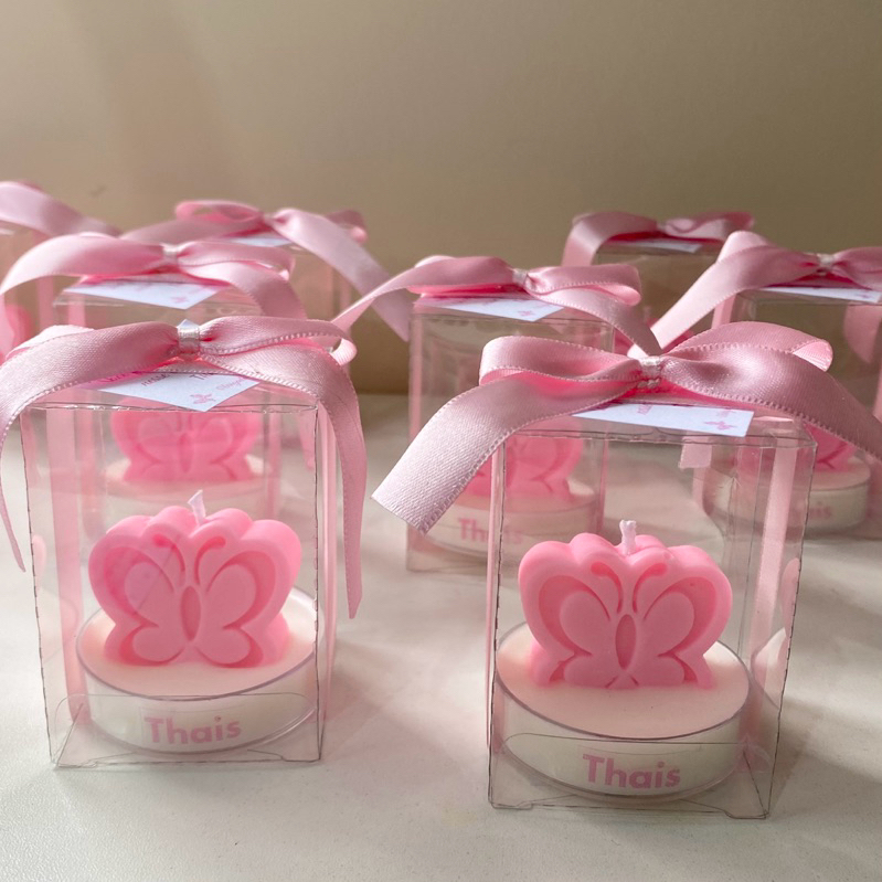 Vela Borboleta Personalizada Luxo para Lembrancinha
