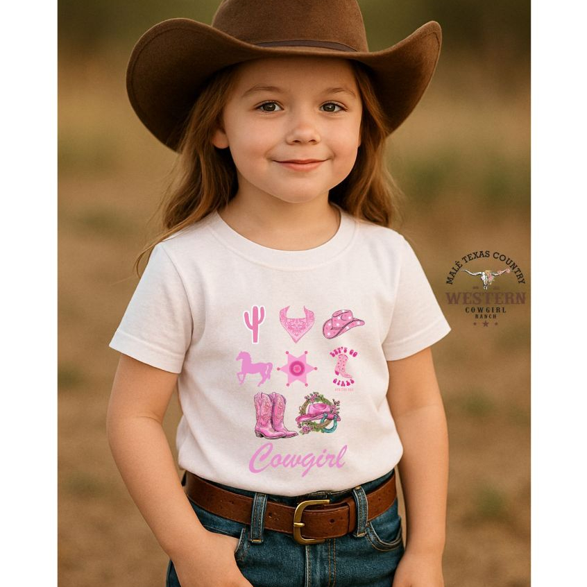 Camiseta Infantil Boiadeira Cowgirl Moda Country 100% Algodão em Oferta na Shopee