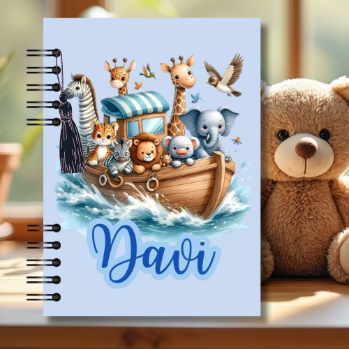 Caderneta Carteirinha de Vacinação Personalizada Bebê Infantil Capa Dura A5 – Tema Arca de Noé em Oferta na Shopee