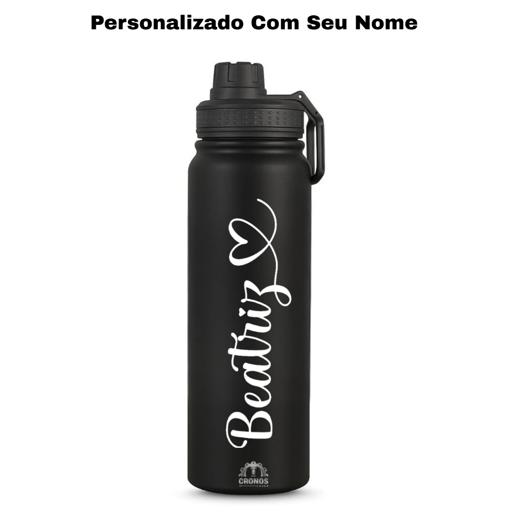 Imagem Garrafa Térmica Inox Personalizada 800mL | Premium com Gravação a Laser –Ideal Para Água Café Academia Trabalho Viagens