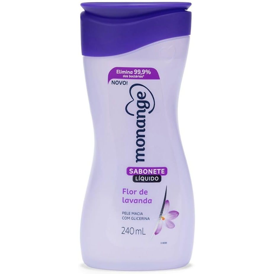 Sabonete Líquido Monange Flor de Lavanda Com 240ml em Oferta na Shopee