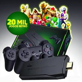 Videogame Stick 4K 64gb 2 Controles Sem Fio Console Portatil Jogos Retro Antigo em Oferta na Shopee