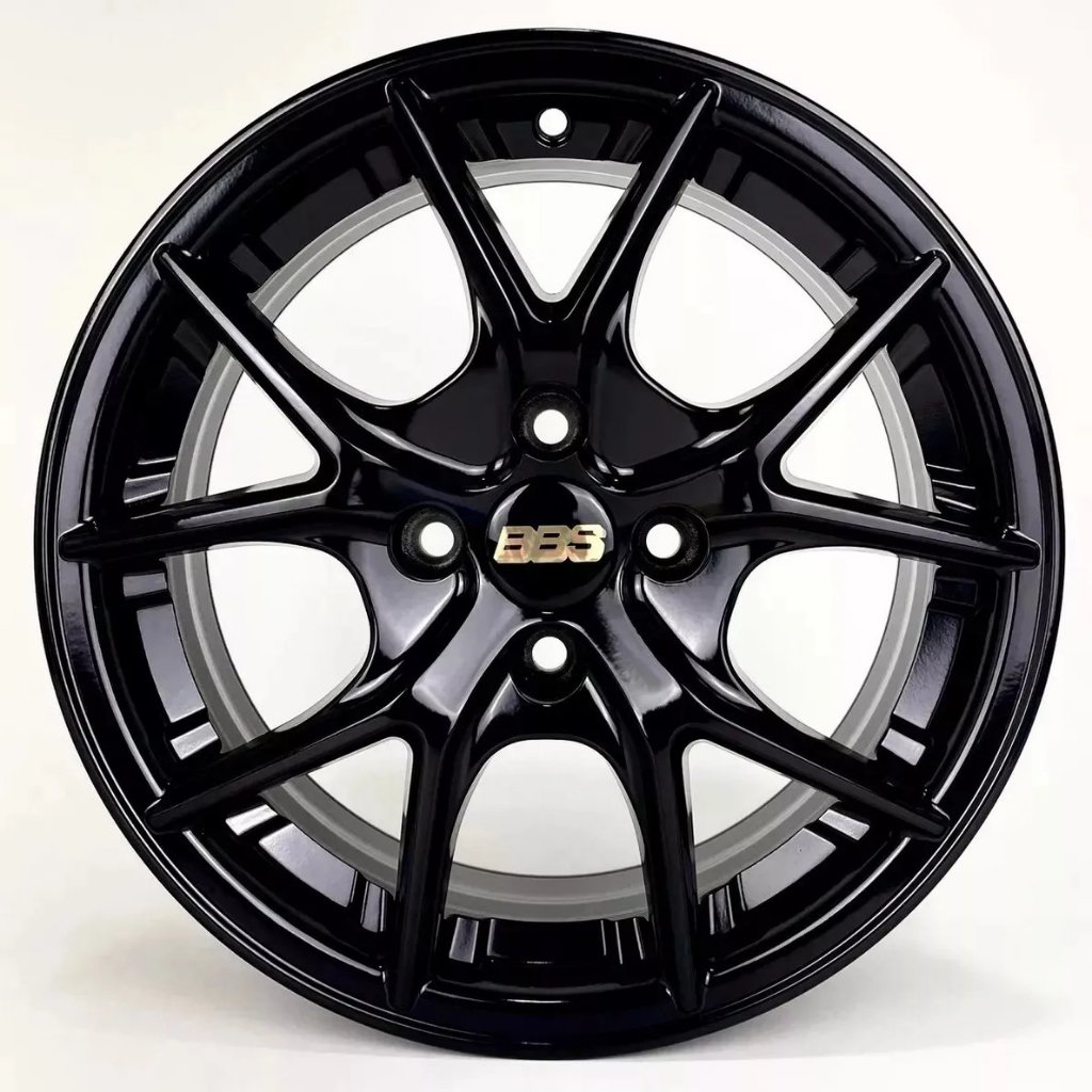 Kit 4 Rodas Aro 14 4x100 Bbs Ci-r GM Celta Corsa Onix Montana Black Piano Bicos de Brinde M28