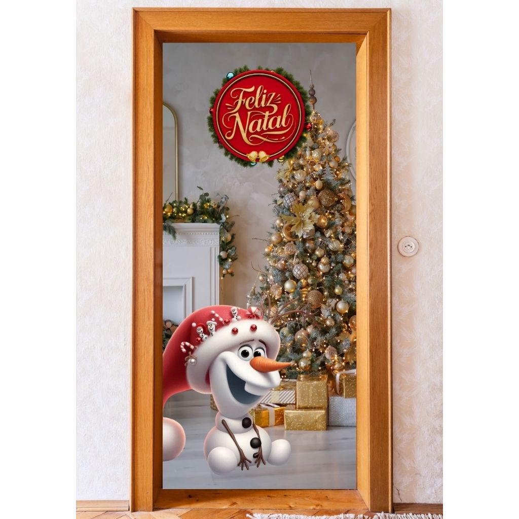 Painel De Tecido Pontes Natal Dream capa de porta 2,1m X 0,8m Personalizado