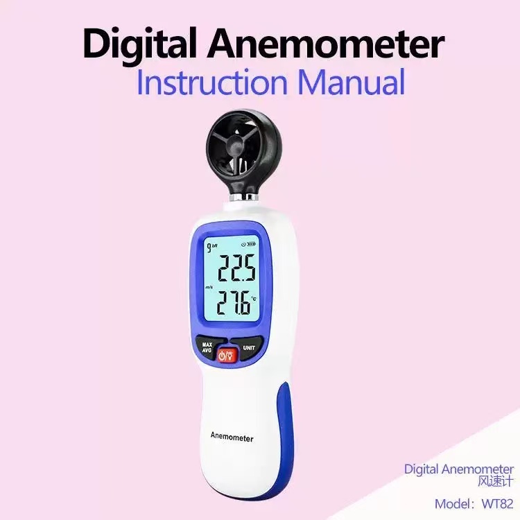 Anemômetro Novo Anemômetro Portátil Medidor de Velocidade do Vento e Temperatura Anemômetro Digital Portátil WT82