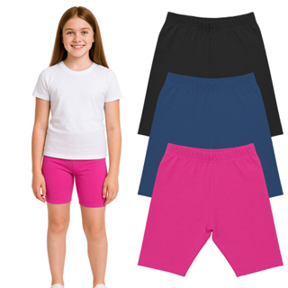 Bermuda Legging Lisa Escolar Algodão/ Cotton Preta Azul Pink Menina Infantil Tamanho 1-16 Mafessoni em Oferta na Shopee
