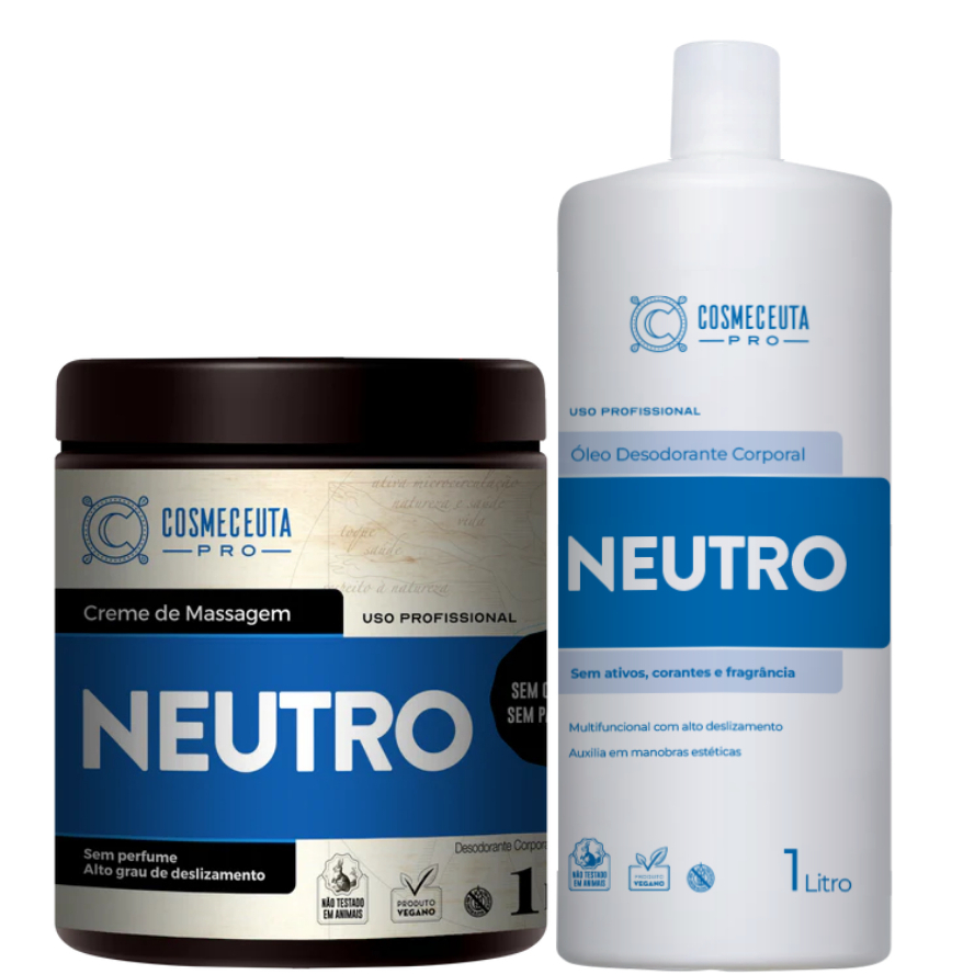Kit Creme Neutro 1kg+Óleo Neutro 1lt Cosmeceuta