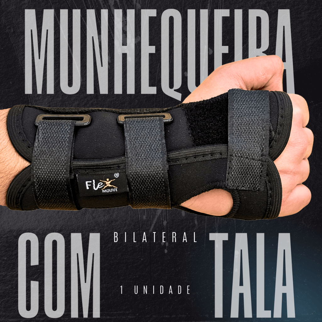 Munhequeira Órtese Com Tala Bilateral Media ou Curta Imobilizadora Punho Tendinite Estabilizadora