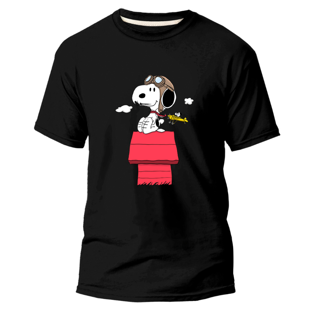 Camiseta Unissex Adulto Snoopy Voador  em Algodão 100% em Oferta na Shopee