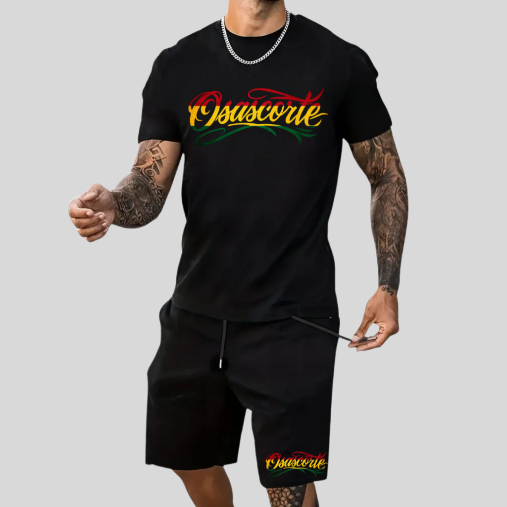 Kit Camiseta Algodão Masculina Osascorte + Bermuda Elastano Moto Grau Lançamento