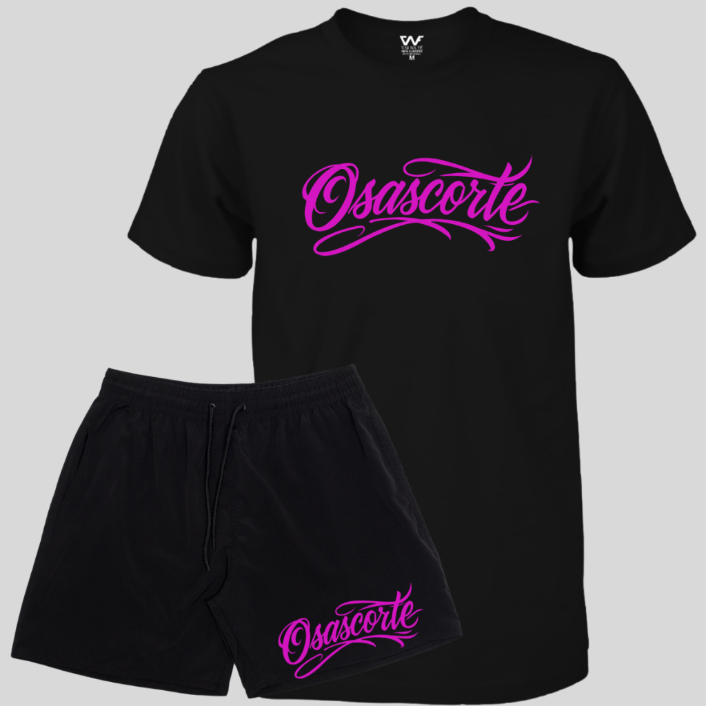 Kit Camiseta Osascorte Grau Moto 244 + Bermuda Elastano Lançamento