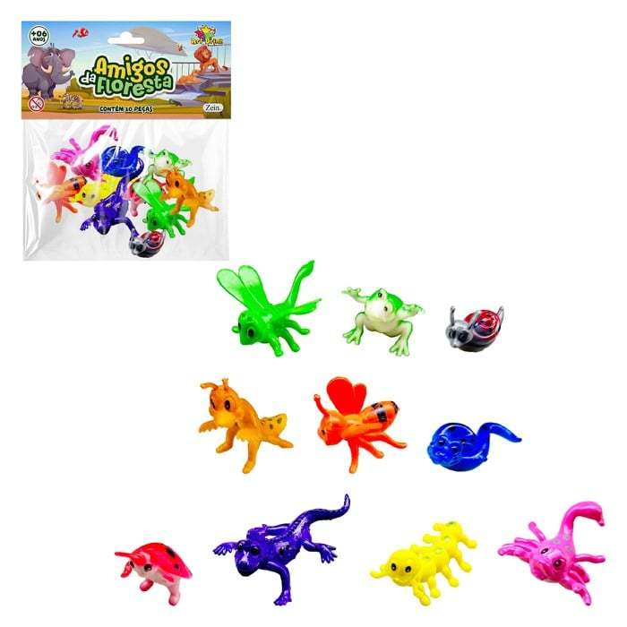 Kit animais da floresta cartoon da ARTBRINK até 40 miniaturas | kits de 10, 20 ou 40 animais