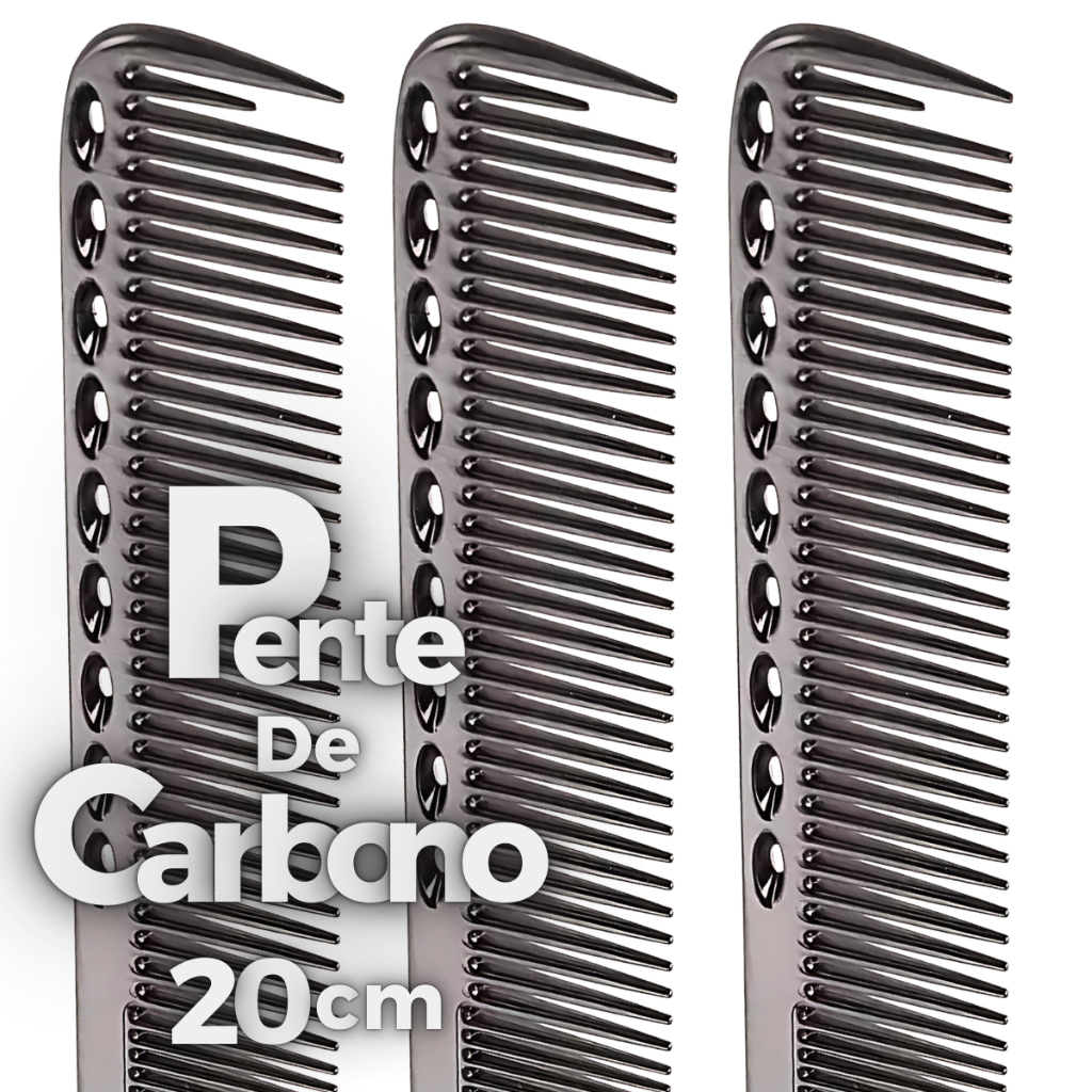 Pente De Carbono Profissional Para Cortes de Cabelo Barbearia Salão Antiestático Umi