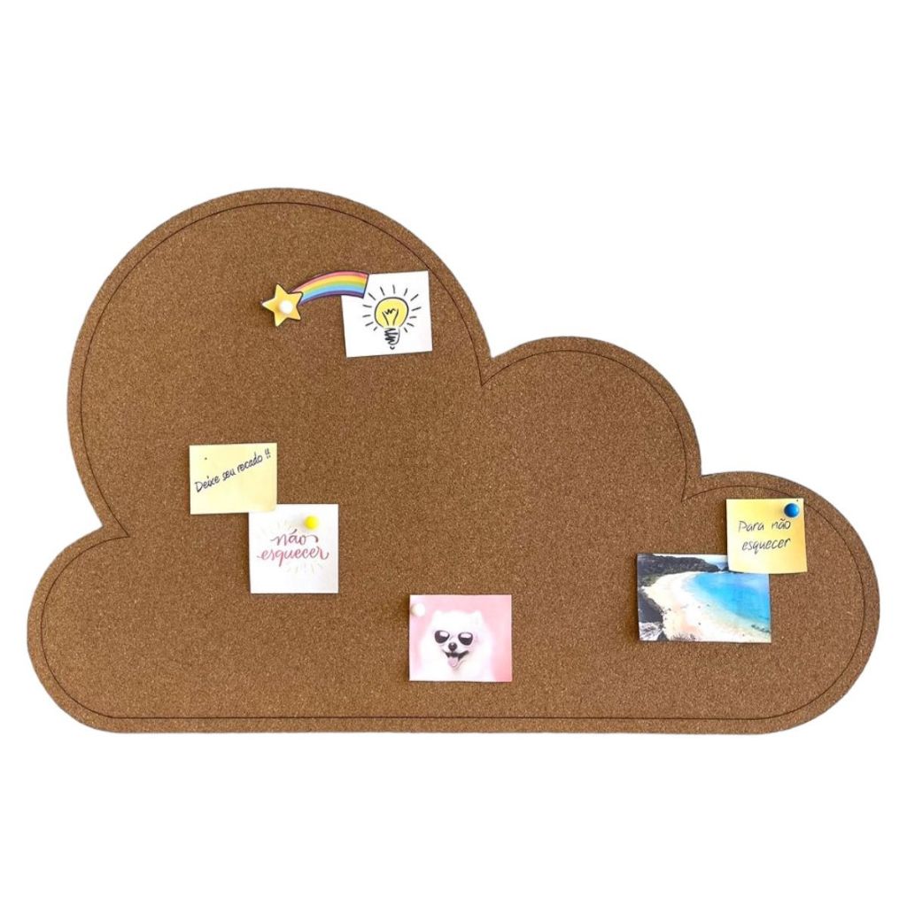 Mural Cortiça Quadro Aviso Lembrete Recados Anotação Nuvem Painel Soft Estudo Decoração Organizar