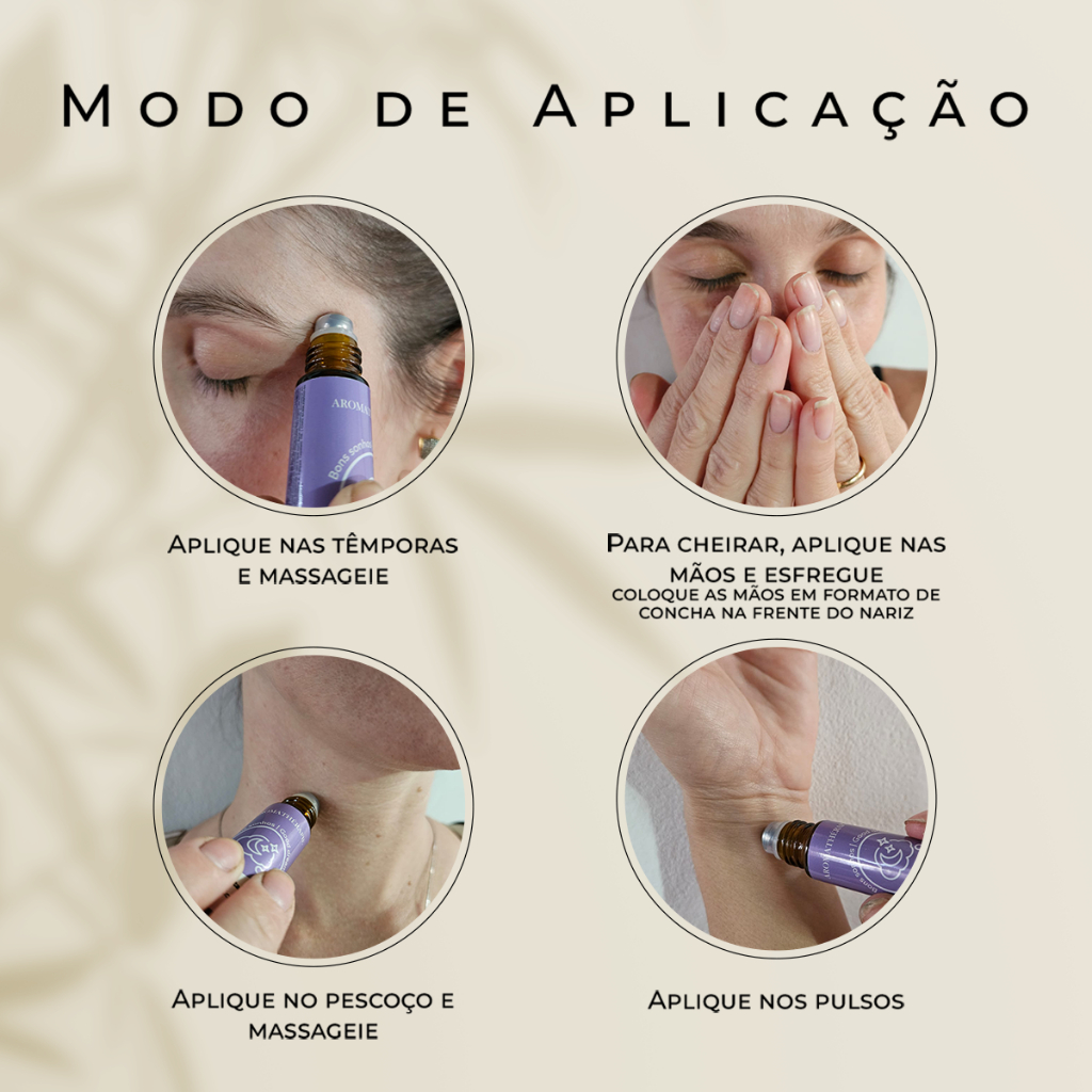 Aromaterapia Bons Sonhos Natural Blend Óleos Essenciais Roll on Aromathérapie